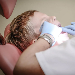 Little boy at the dentist