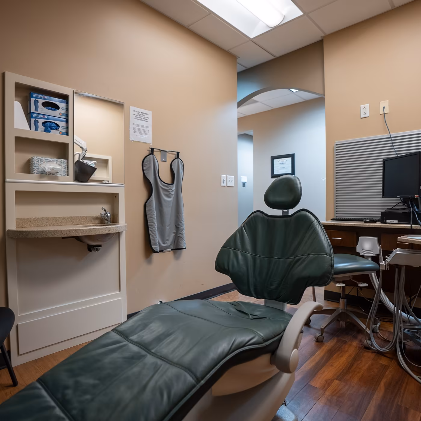A treatment room at Smiles of Cary